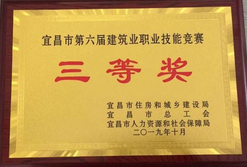 2019宜昌市测量技能竞赛三等奖奖牌
