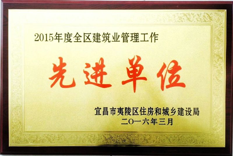 2015年度全区建筑业管理工作先进单位