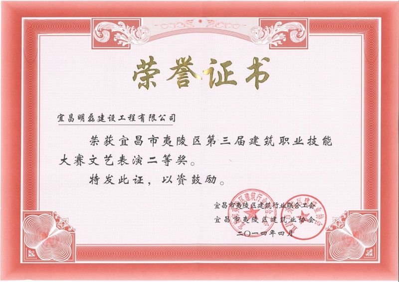 2014年建筑技能文艺二等奖